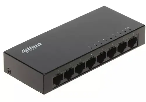 Switch cu 8 porturi Dahua Eco Series PFS3008-8GT-V2, 2K, 16 Gbps, fara management