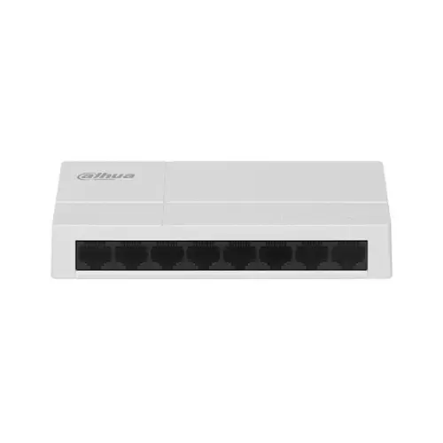 Switch cu 8 porturi Dahua PFS3008-8GT-L-V2, 2000 MAC, 16 Gbit, fara management