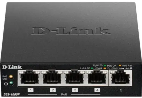Switch D-Link DGS-1005P, Gigabit, 5 Porturi