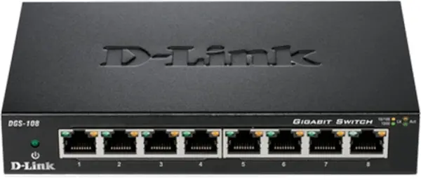 Switch D-Link - DGS-108, 8 porturi, negru