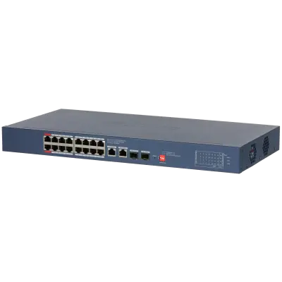 Switch Dahua CS4220-16GT-240, 20 porturi, 16x PoE Gb, 2x RJ45 Gb, 2x SFP Gb, 240 W, cu management