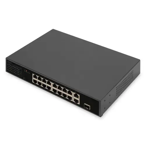 Switch Digitus DN-95355, 16 Porturi Gigabit, PoE (Negru)
