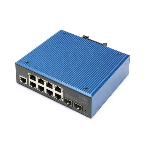 Switch DIGITUS Industrial, 10xLAN Gigabit, PoE 8 porturi, SFP 2 porturi, Femhaz, 30W