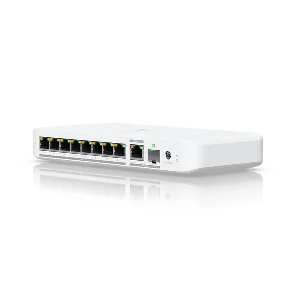 Switch Flex cu 8 porturi Gigabit Ubiquiti UniFi USW-FLEX-2.5G-8-POE, 60 Gbps, 1x SFP+, PoE+++, cu management
