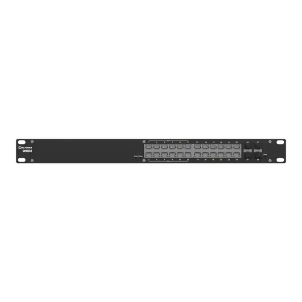 Switch Gigabit cu 24 porturi Teltonika SWM280, MAC 8K, 10/100/1000 Mbps, 4x porturi SFP, PoE+, rackabil, cu management L2+
