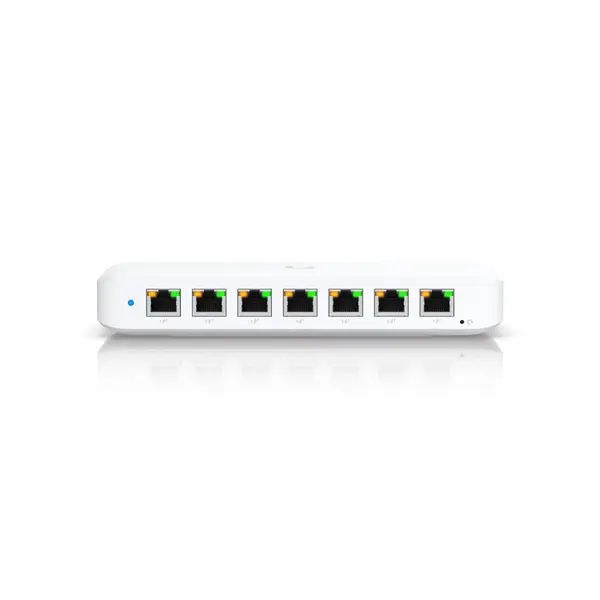 Switch Gigabit Ubiquiti USW-Ultra, 8 porturi, 42 W, 16 Gbit/s, Layer 2, PoE+, cu management