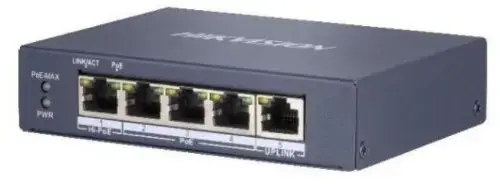 Switch Hikvision DS-3E0505HP-E, Gigabit, 5 porturi, PoE
