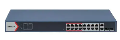 Switch Hikvision DS-3E1318P-EI(B), 16 porturi, PoE