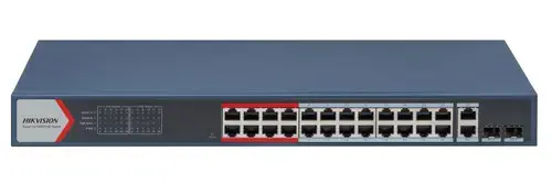Switch Hikvision DS-3E1326P-EI(B), 24 porturi, PoE