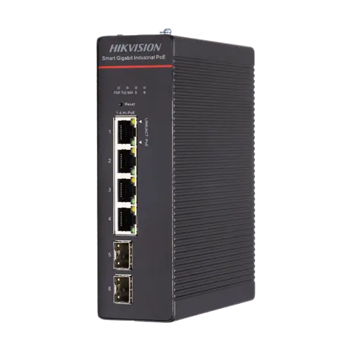 Switch industrial 4 x 1G PoE 802.3bt, 2 x SFP 1G, fara sursa, Management - HIKVISION DS-3T1506HP-SI-4P2F