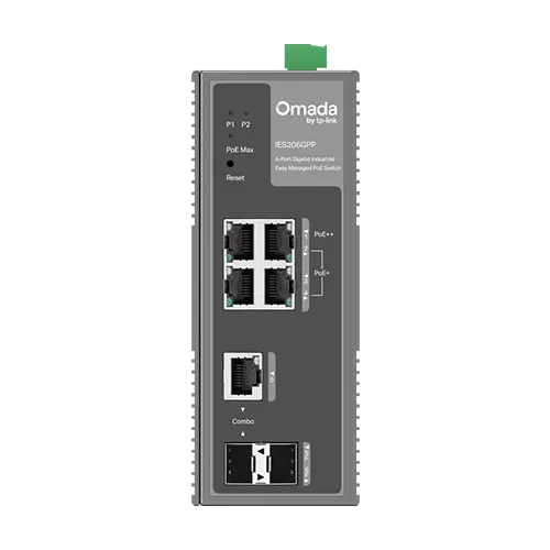 Switch industrial 4 x RJ45 1G PoE+/PoE++, 1 x SFP 1G, 1 x combo SFP/RJ45 1G, Managed - TP-Link Omada IES206GPP