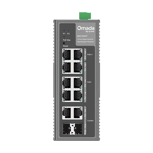 Switch industrial 8 x RJ45 1G PoE+/PoE++, 2 x combo SFP/RJ45 1G, Easy Managed - TP-Link Omada IES210GPP