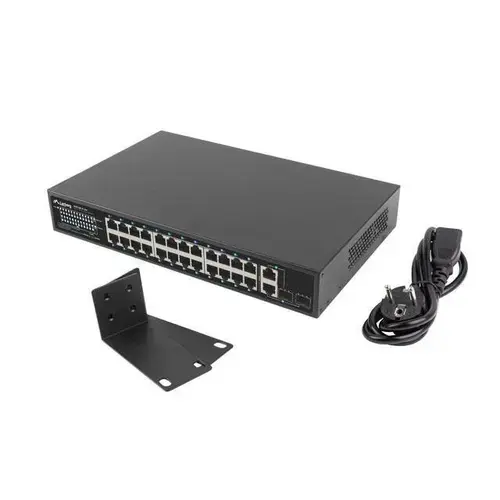 Switch Lanberg RSFE-24P-2C-250, 24 porturi, PoE