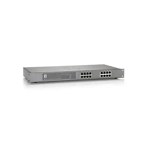 Switch LevelOne FEP-1612, 16 Porturi Fast Ethernet, PoE (Gri)