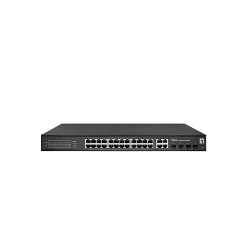 Switch LevelOne GES-2128, 28 Porturi Gigabit (Negru)