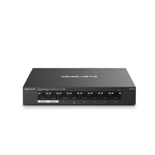 Switch Mercusys MS108GP, 8 porturi, gigabit, 7 porturi PoE+
