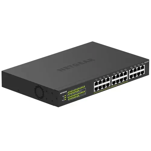 Switch NetGear GS324P, 24 Porturi, Gigabit, 16 x POE+, Desktop/Rackmount, Plug-and-Play, carcasa metal