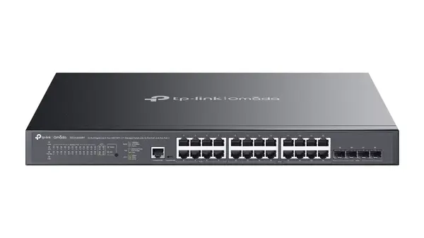 Switch Omada Tp-Link, 24 x porturi Gigabit, 4 x SFP+ 10G, PoE 500W, L2+ Smart Managed, SDN Cloud, SG3428XMPP