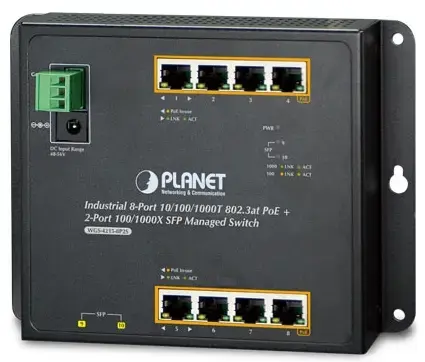 Switch Planet WGS-4215-8P2S, Gigabit, 8 Porturi, PoE, 2 x SFP, Industrial