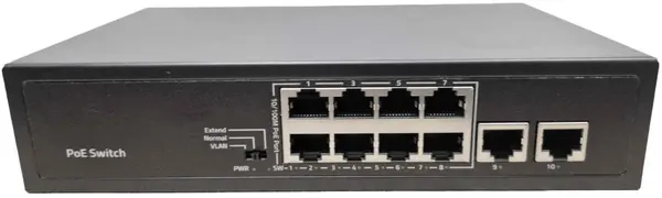 Switch PoE 8+2 porturi, 52V, 2.88A, 120W, Safer SAF-POE5203-10