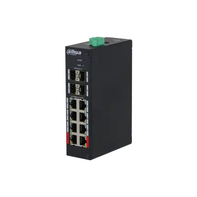 Switch PoE Dahua 12 Port, PoE 8x RJ45 10/100, Uplink: 4x SFP 1000, 120 W, Cloud management, HS4412-8ET-120
