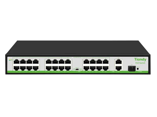Switch PoE Tiandy 24 porturi 10/100M 260W 2x Uplink Gigabit 1x SFP TC-P3S027-H2421AT260