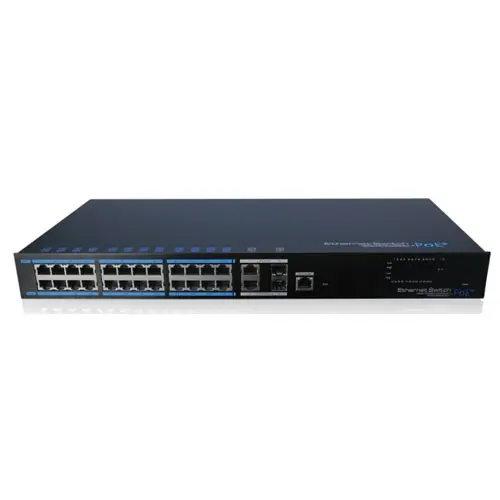 Switch profesional PoE+ Utepo UTP7224E-POE, 24 porturi, 10/100 Mbps, fara management