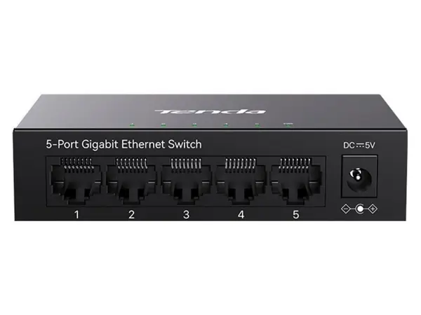 Switch retea Tenda TND-TEG1005M, 5 porturi RJ45 1Gbps, fara management, carcasa metalica, 10Gbps, montare perete/birou