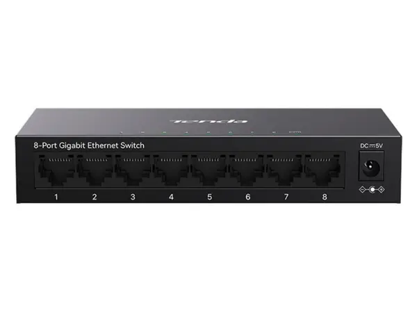 Switch retea Tenda TND-TEG1008M, V3.1, 8 porturi RJ45 1Gbps, fara management, carcasa metalica, 16Gbps, montare perete/birou
