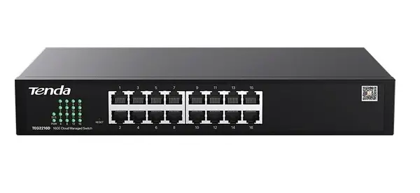 Switch retea Tenda TND-TEG2216D, 16 porturi Gigabit, management cloud si local, protectie 6KV, VLAN, QoS, montare rack