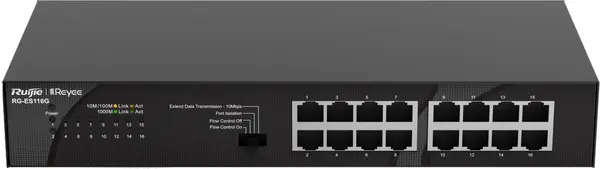 Switch Ruijie - RG-ES116G, 16 porturi, negru