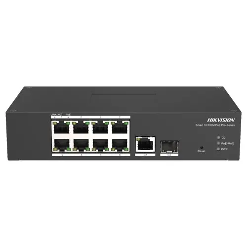 Switch Smart HIKVISION DS-3T1310P-SI-HS managed 8 porturi PoE, 2 porturi uplink SFP/RJ45