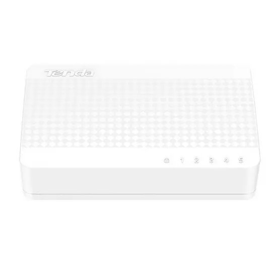 Switch Tenda S105, 5 Port-uri Fast Ethernet, 10/100 Mbps, Alimentare 9V / 0.6A, Alb