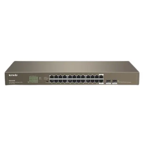 Switch Tenda TND-TEG1024F, 24 porturi Gigabit, 2 porturi SFP Gigabit