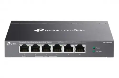 Switch TP-Link Omada DS106GPP, 6 porturi, Gigabit, PoE