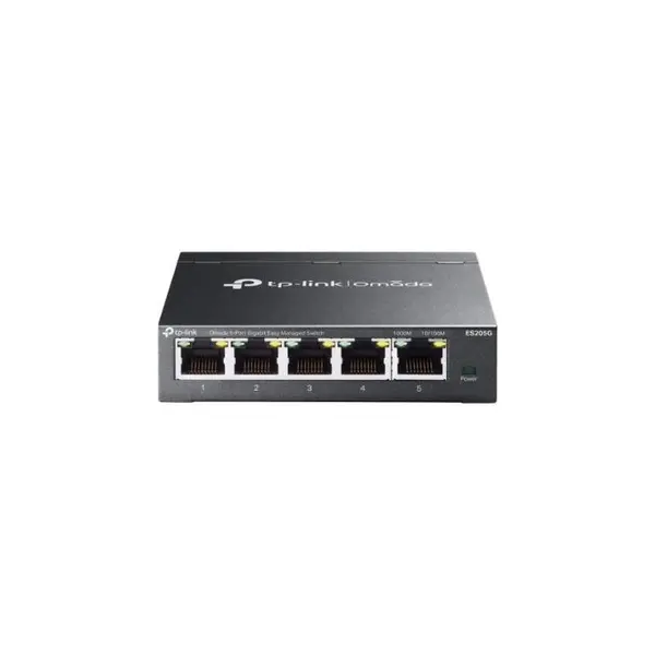 Switch TP-Link Omada ES205G, Managed Gigabit Ethernet (10/100/1000), Negru