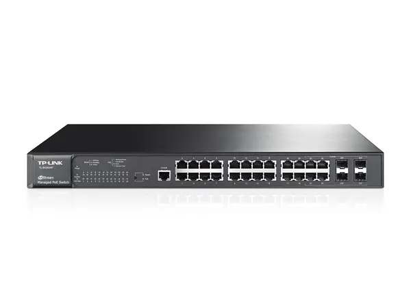 Switch TP-LINK TL-SG3424P, Porturi 24 x RJ-45 10/100/1000, 4 x SFP, Metal Case
