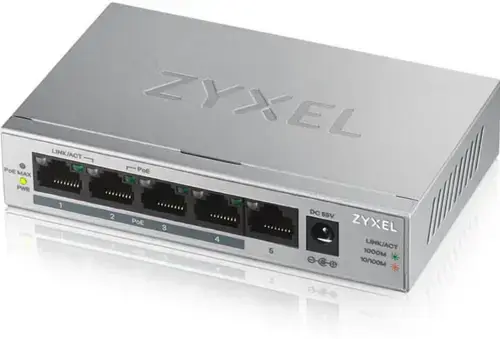 Switch ZyXEL GS1005HP-EU0101F, Gigabit, 5 Porturi, PoE+