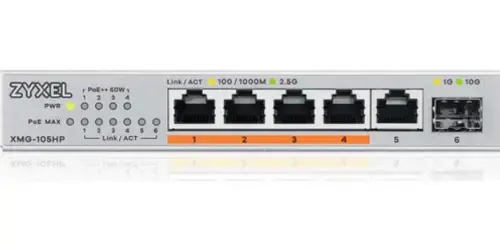 Switch ZyXEL XMG-105HP-EU0101F, 5 porturi, 2.5 Gigabit, PoE