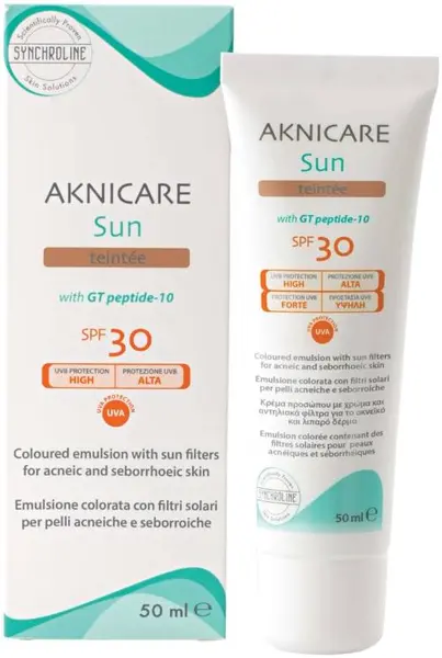 Synchroline Aknicare Cremă de protecție solară colorată pentru ten gras, SPF30, 50 ml