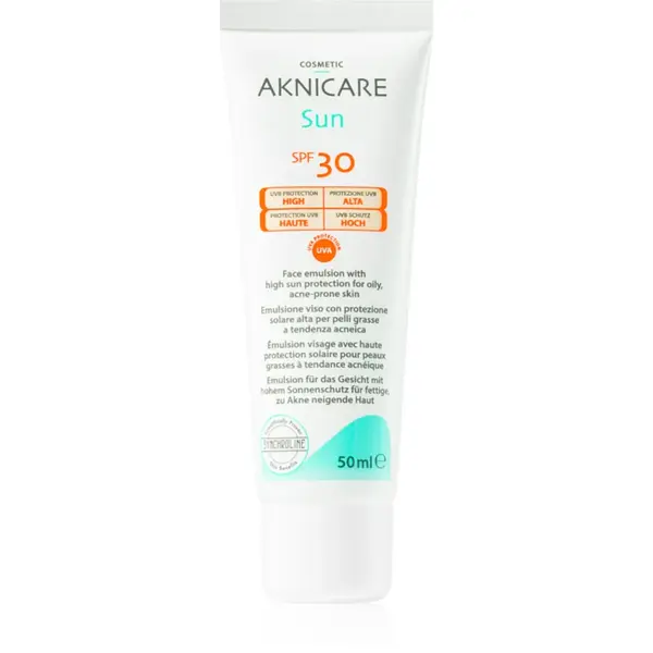 Synchroline Aknicare Sun cremă protectoare pentru tenul gras, predispus la acnee SPF 30 50 ml