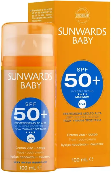 Synchroline Sunwards Cremă de protecție solară pentru copii, pentru față și corp, SPF50+, 100 ml