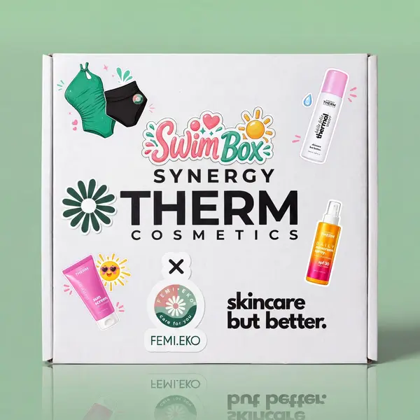 Synergy Therm × Femi.Eko Swim Box Eva | Protecție solară + Costum de baie menstrual M