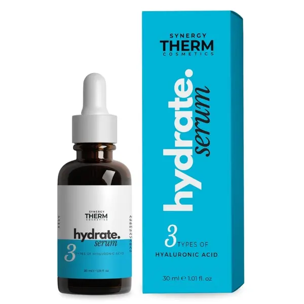 Synergy Therm Hydrate serum ser hidratant cu 3 tipuri de acid hyaluronic 30ml flacon