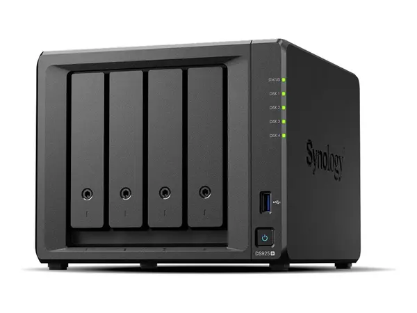 Synology DS925+ - NAS 4 Bay, Ryzen V1500B, 4GB ECC, 2 2.5GbE, M.2 NVMe, RAID