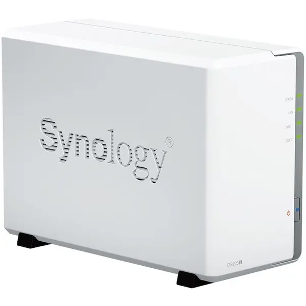 Synology Servere de stocare Synology DS223J, Realtek RTD1619B 1.7GHz, 2-Bay, 1GB DDR4, Ethernet, LAN