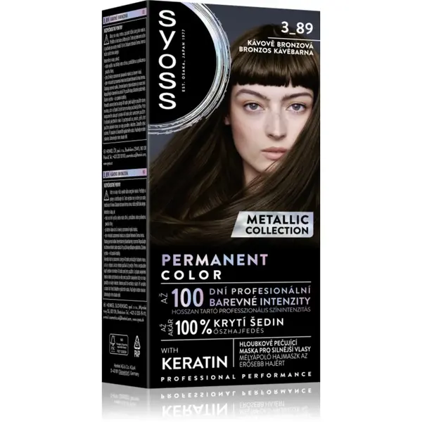 Syoss Color Metallic Collection Culoare permanenta pentru par culoare 3-89 Bronze Coffee 1 buc