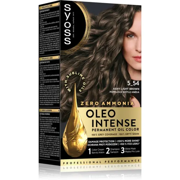 Syoss Oleo Intense Culoare permanenta pentru par cu ulei culoare 5-54 Ashy Light Brown 1 buc