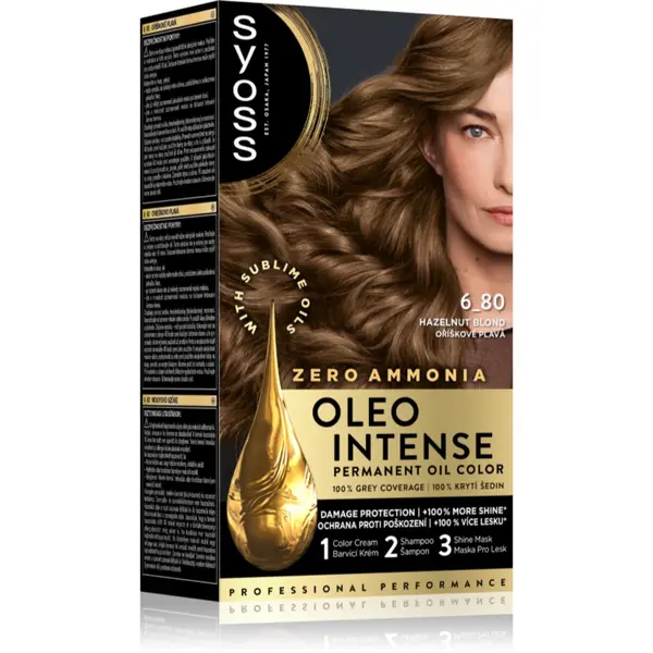 Syoss Oleo Intense Culoare permanenta pentru par cu ulei culoare 6-80 Hazelnut Blond 1 buc