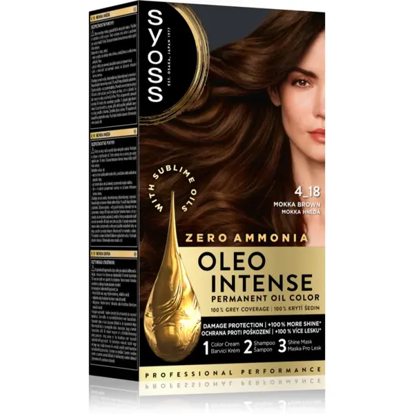 Syoss Oleo Intense Culoare permanenta pentru par cu ulei culoare 4-18 Mokka Brown 1 buc